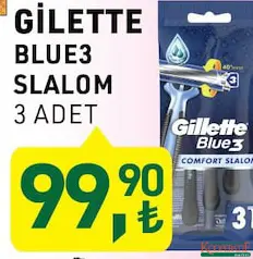 GİLLETTE BLUE3 COMFORT SLALOM TIRAŞ BIÇAĞI 3 ADET indirimli fiyat GİLLETTE BLUE3 COMFORT SLALOM TIRAŞ BIÇAĞI 3 ADET fiyat ve kampanya bilgisi